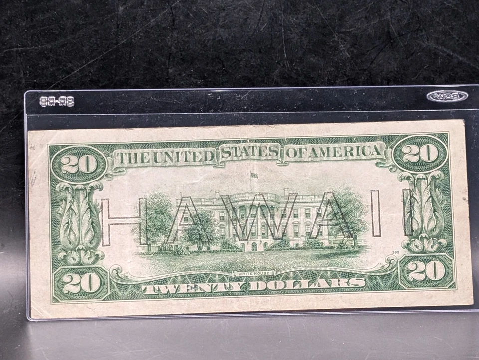 🔥 $20 1934 A HAWAII FEDERAL RESERVE NOTE HAWAIIAN WWII EMERGENCY ISSUE CURRENCY - Image 4 of 4