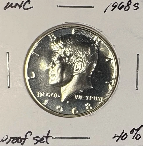 1968 S Proof UNC JFK Half Dollar 40% Silver