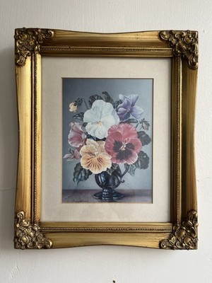 Kleiner Vintage Foto-Bilderrahmen gold vergoldet verziert geschwungen Rokoko Blumenmuster