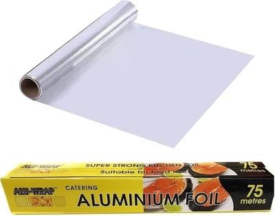 L - PRO BLISSMART Strong Aluminium Foil Roll Catering 30cm x 75m Wrap Kitchen & Professional Use