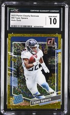 [] /5 GEM MINT 10 TYJAE SPEARS 2023 Panini Clearly Donruss Holo Gold RC #88 CGC