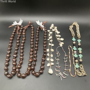 Four Seasons O'ahu Resort Kukui Nut Shell & Seed Bead Hawaiian Jewelry Lot of 6