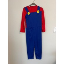 Kids Super Mario Inspired Plumber Costume Jumpsuit Red Blue XL-0622