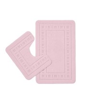 Catherine Lansfield Armoni Bath Mat & Pedestal Bathroom Set - Pink