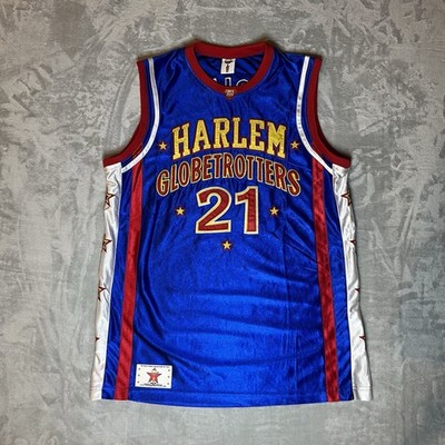 Harlem Globetrotters バスケットボール ユニフォーム XXL Harlem Globetrotters Special K 21 Basketball Jersey Mens M Blue