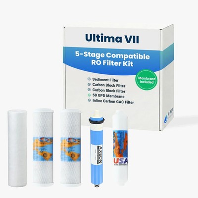 Ultima VII Compatible RO Replacement Filter Kit with 50 GPD Membrane