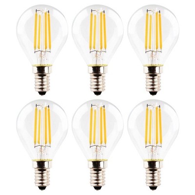 6x Müller-Licht LED Filament Lampen Tropfen 4,5W =40Watt E14 klar 470lm warmweiß