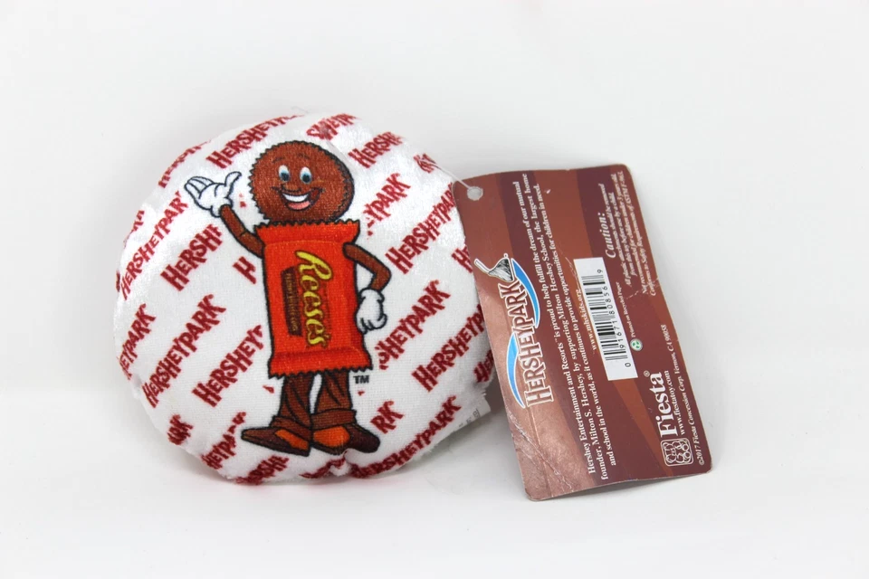 Hershey Park Reese's Round Plush 4" Fiesta Cushion Logo Pillow Toy - Image 2 of 3