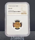 1990 $5 American Gold Eagle 1/10 oz Coin - NGC MS69