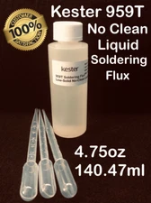 4.75oz/140.47ml of KESTER 959T NO CLEAN LIQUID FLUX FOR SOLDERING REFLOW REWORK