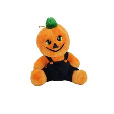 VTG 80s Acme Anthropomorphic Pumpkin Head 9" Plush October Halloween Decor
