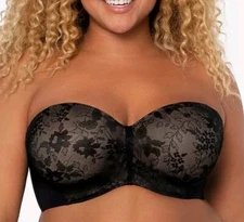 Curvy Couture Women's Smooth Strapless Multi-Way Bra 38H $65 MSRP 