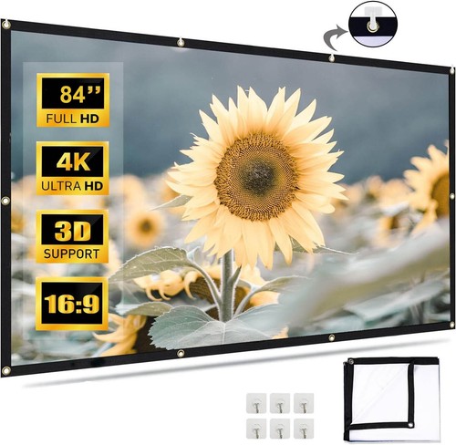 84Zoll Beamer Leinwand Mit Haken 16:9 Outdoor Heimkino 4K HD Projector Screen - Bild 2 von 23