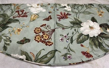 Alma Slade, Bridgeport, Ct. Custom Made Lined Green Floral Scalloped Valance NEW