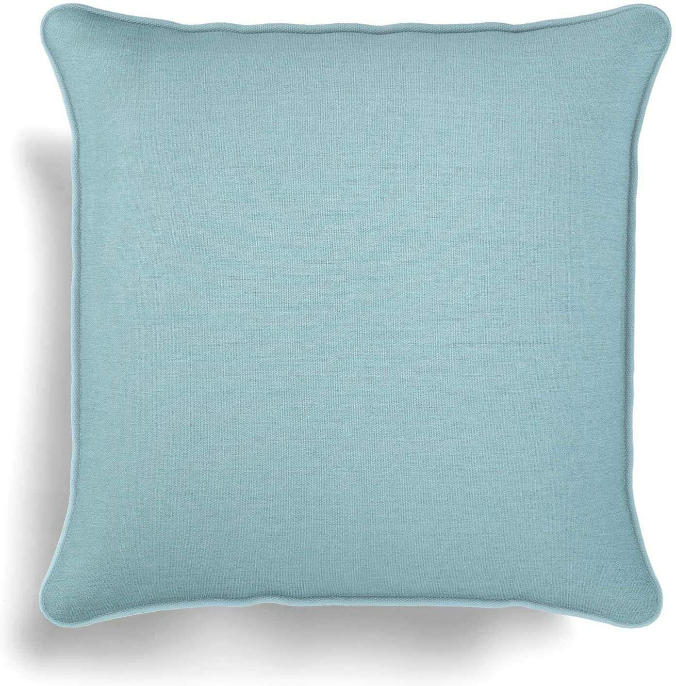 Duck Egg Blue Cushion Covers 2 Pack Cotton With Piped Trim Zip Close