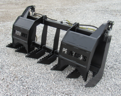 #ad 60quot; Dual Tine Root Rake Clam Grapple Attachment Fits Universal Quick Attach $1549.99