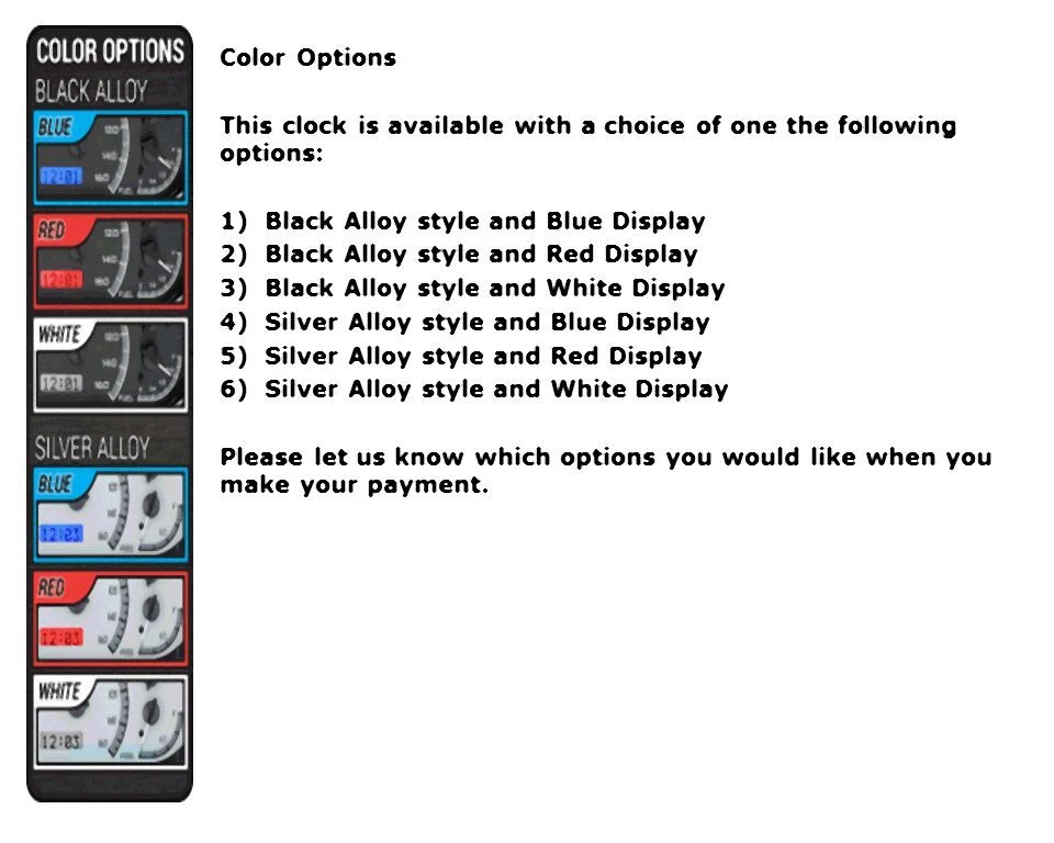 Reloj Dakota Digital 55-56 Chevy Negro con LED Rojo Para Kit Calibre VHX VLC-55C-K-R Foto 4 de 4