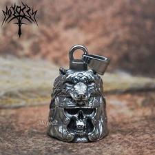 Guardian Bell Vintage Warrior Wolf Head Fits Harley Luck Gremlin Ride MENS GIFT