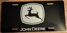 Black Laser Engraved John Deere License Plate