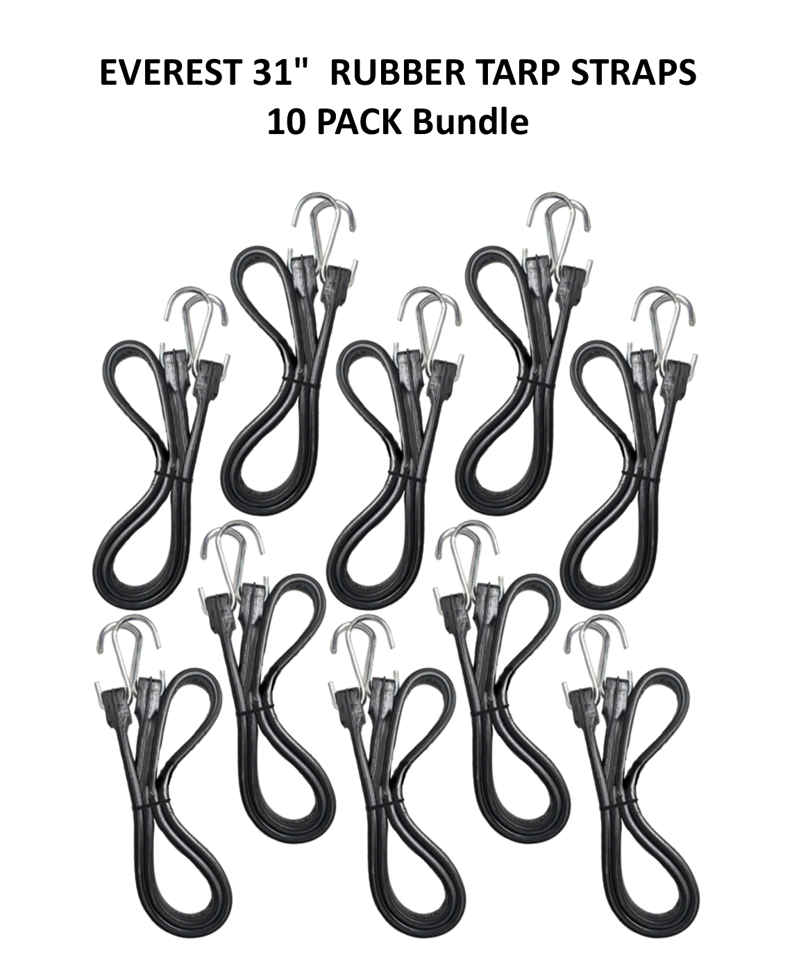 10pc 31in Rubber Tarp Straps SHooks eBay