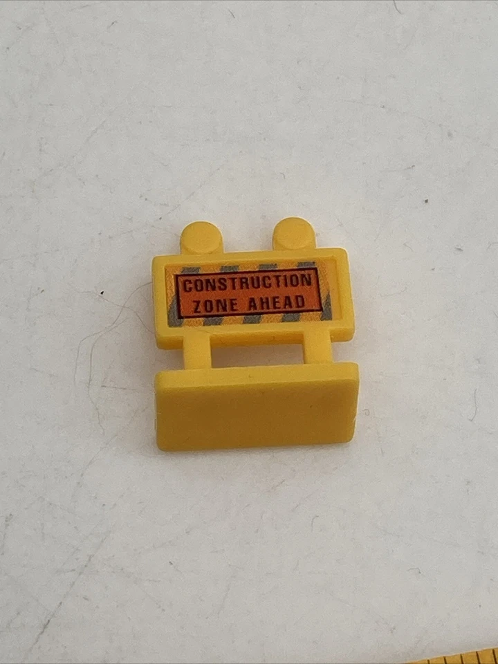 Vtg Micro Machines Construction Zone Ahead  Sign Playset Part - Image 3 of 4