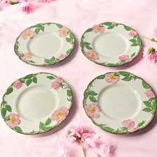 Vtg MCM Franciscan USA Desert Rose Dinner Plates 9.5 Inch Set of 4 Cottage Core
