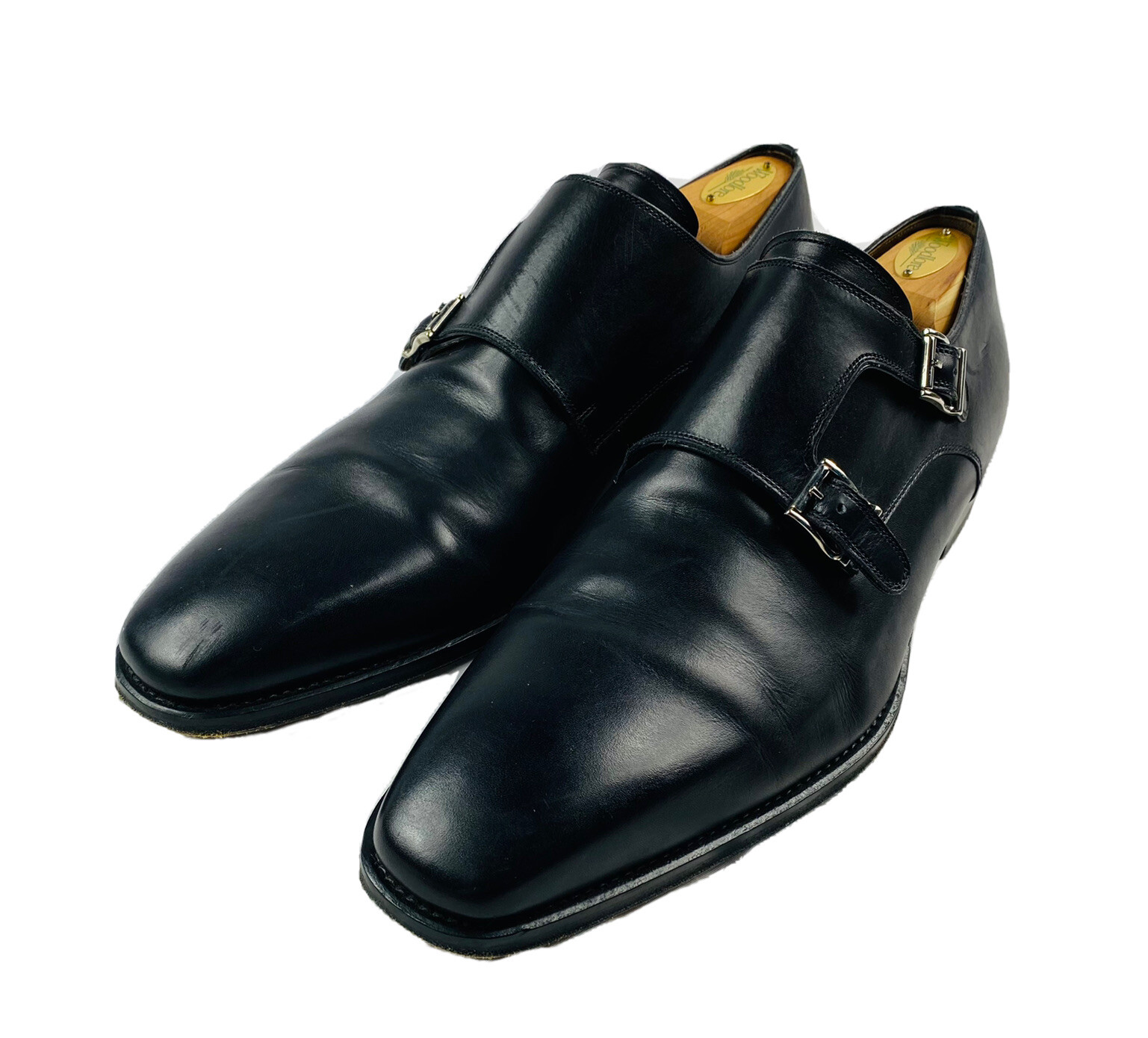 Magnanni Black Double Monk Strap 