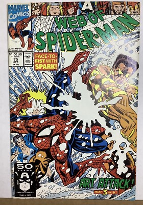 Web of Spider-Man #75 Marvel Comic 1991 Avengers Appearance