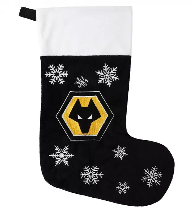 Wolverhampton FC Santa Stocking Snowflake Football Christmas Official Licensed