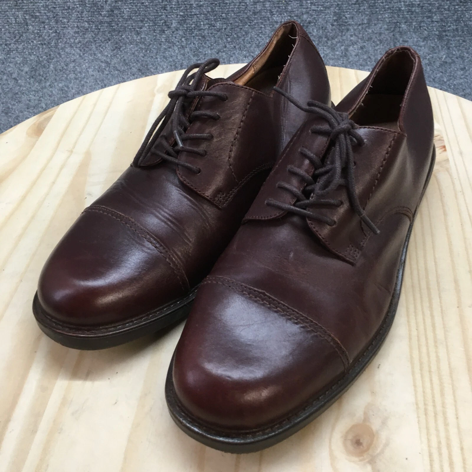 THOM BROWNE Scarpe eleganti Thom McAn da uomo 10 5 Oxford marroni in pelle punta di mandorla casual basse