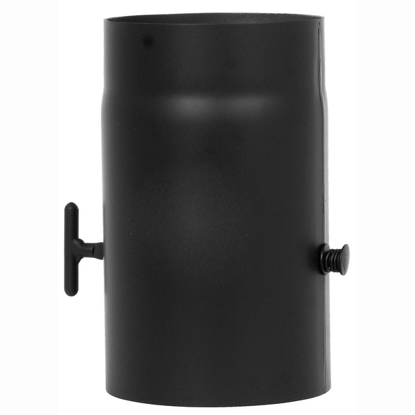 Rauchrohr 250 Mm M. Drosselklappe Schwarz 2Mm Ø 150 Mm Ofenrohr Kaminrohr Rohr-image