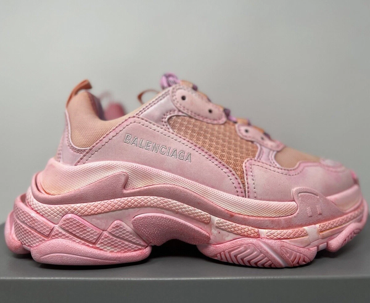 Balenciaga Triple S Women’s Sneakers Size 37 EU / 7 US Pink Faded Dye