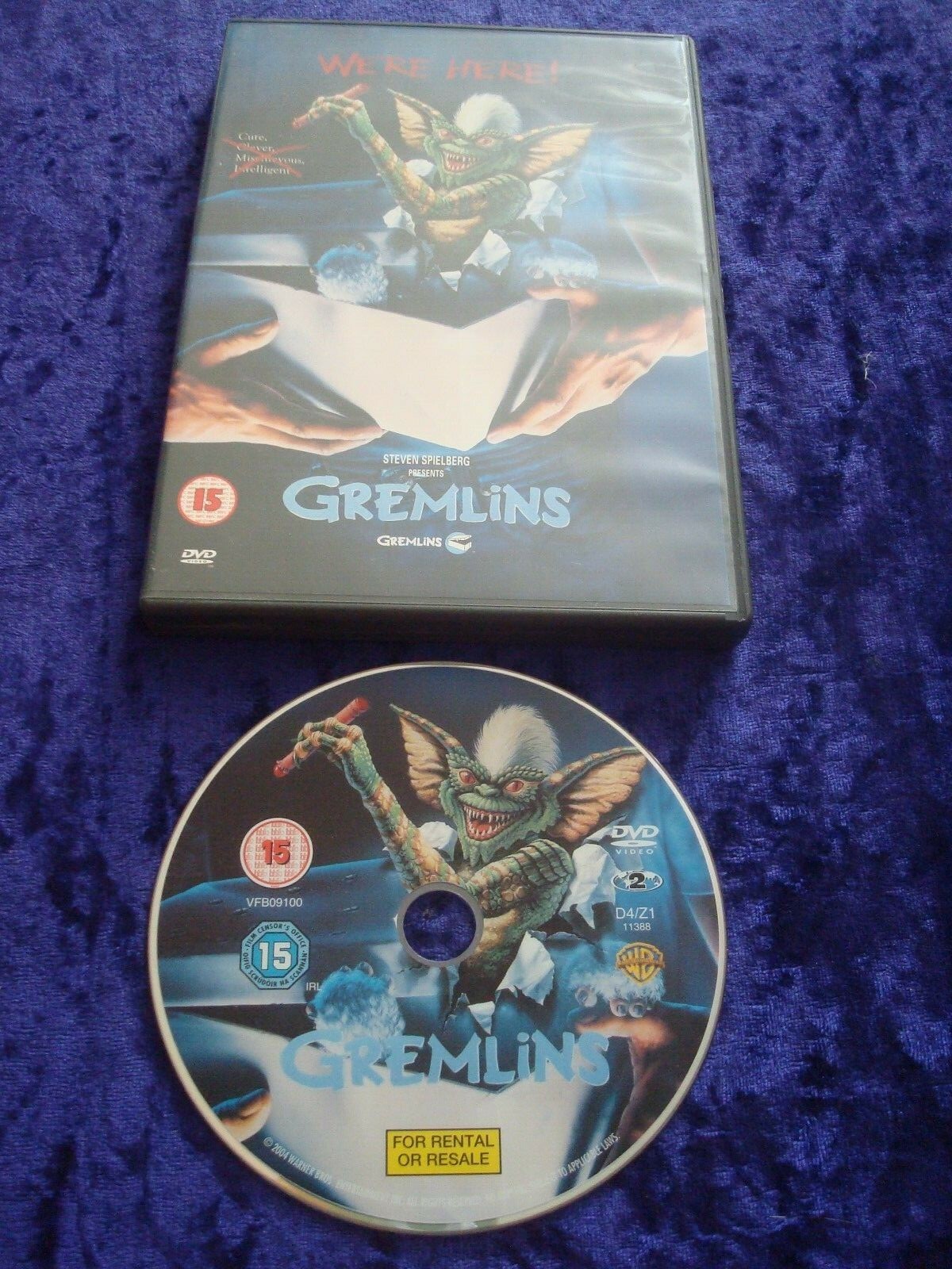 DVD GREMLINS STEVEN SPIELBERG GALLIGAN DANTE UK REGION 2 DVD WARNER CLASSIC