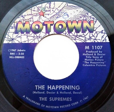 The Supremes The Happening / All I Know About You 7'' Vinyl Single Motown M 1107