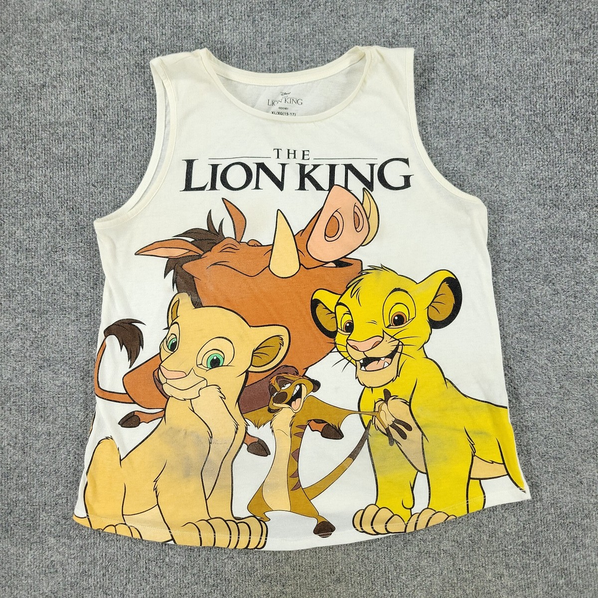 Disney Tank Top Shirt Girl XL Off White The Lion King Animated Movie  Sleeveless