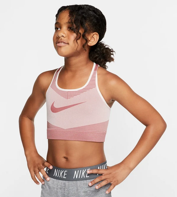 NIKE FE/ NOM GIRLS SPORTS BRA SIZE MEDIUM BV2780-682 PINK 10-12