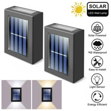 Outdoor Solar 2 LED Deck Lights Garden Path Patio Pathway Stairs Step Fence Lamp