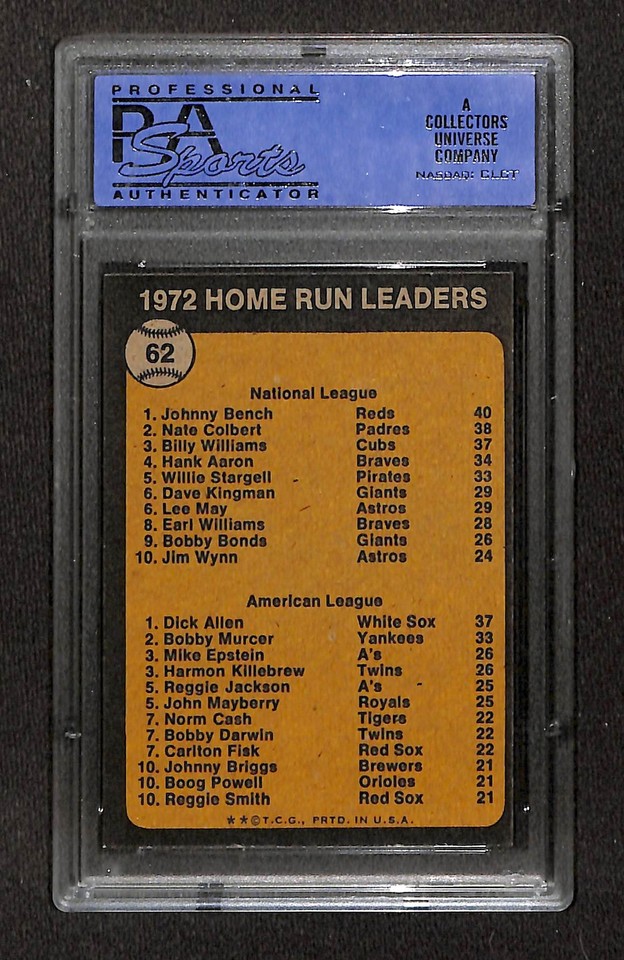 1973 TOPPS 62 1972 HOME RUN LEADER PSA 8 NMMT 11429492 eBay