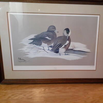  Art LaMay''Winter Wigeons'' 41'' x 31'' Wood Frame S/N 66/300 32'' X 20'' Image 