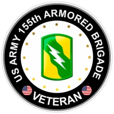 US Army 155th Armored Brigade Veteran Bumper Sticker Military Vinyl Decal 5"