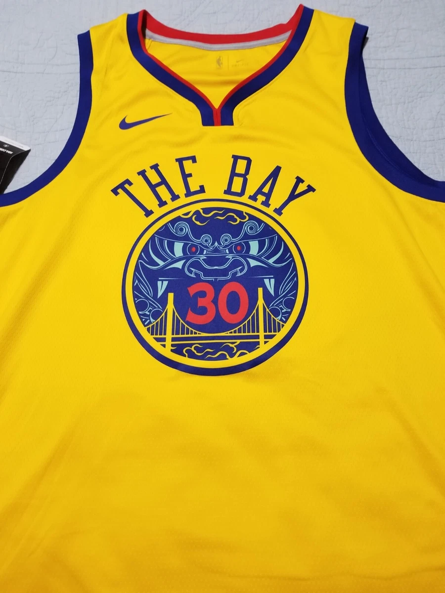 NIKE STEPHEN CURRY THE BAY JERSEY IN KIDS SIZE M-5/6 9Y2B3B2EP-WARSC