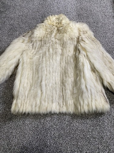 Saga Fox Silver Tag Women's Genuine Quality Half Coat Mid Length Cream Size M - Picture 10 of 14