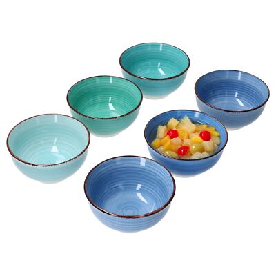 Blue 6er Set Snack- & Dip-Schälchen Ø12cm 200ml blaue Dessert-Schale