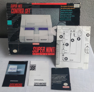 Vtg 1992 Super Nintendo Entertainment System Control Set EMPTY BOX, Instructions