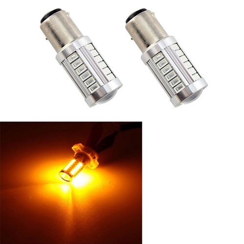 5W 1156 BAU15S PY21W LED Daytime Running Light Amber Orange Yellow Bulb 33SMD - Picture 1 of 10