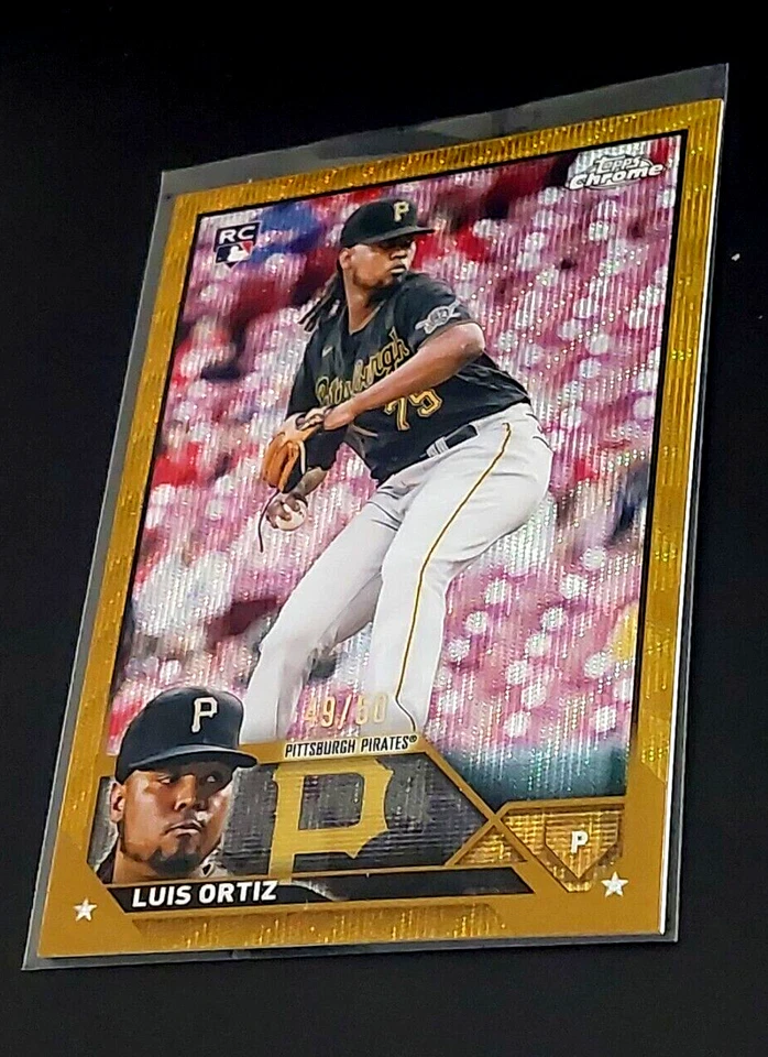 2023 Topps Chrome Gold Wave Luis Ortiz RC Guardians Pirates. GEM ESTADO PERFEITO - Imagem 3 de 4