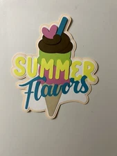 Summer Flavors Ice Cream Scrapbook Title Handmade Paper Pierced Die Cut