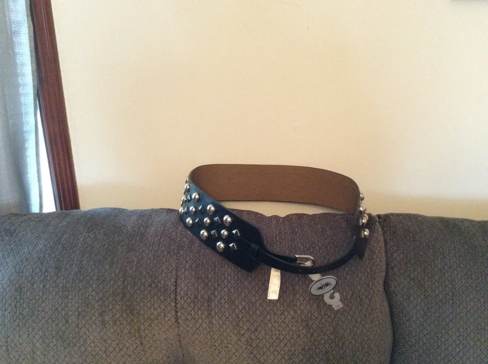 45” Belt With Spikes Black Goth/biker New Never Worn. - Image 3 of 3