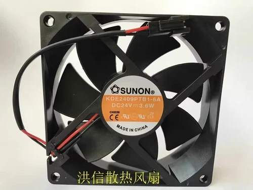 SUNON KDE2409PTB1-6A DC24V 3.6W 92 * 25MM 2-Pin inverter cooling fan