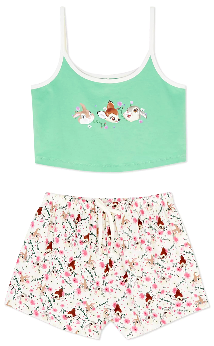 Ladies Pyjamas DISNEY BAMBI THUMPER Women to 20 Cami Vest Shorts PJs  Primark
